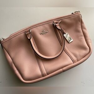 New Coach Leather Hand Bag SV/Blush(light Pink)